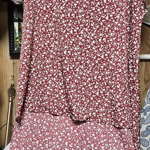Floral Red Hi Low Top Or Dress